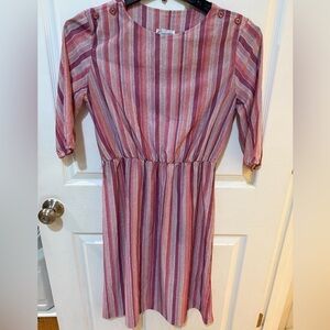 Canasta Frocks Vintage Striped Pink and White Women's Dress